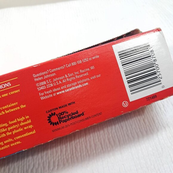 Saran Premium Wrap Festive Green plastic film cling heavy duty 2008 Vintage - Picture 8 of 11